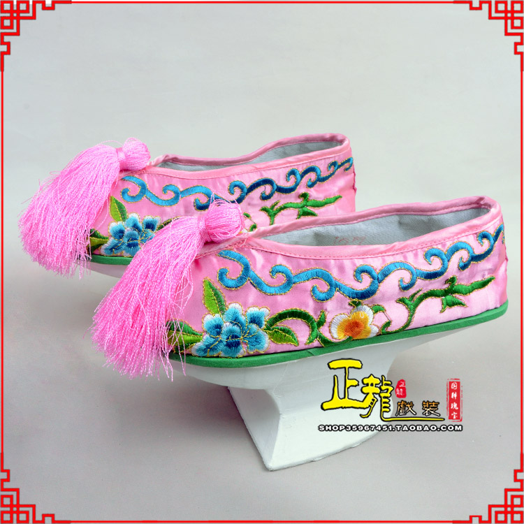 冕宁京越剧戏鞋花盆底清朝皇后贵妃宫女花盆底 旗鞋