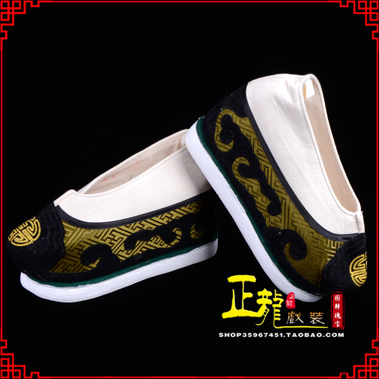 冕宁戏鞋方口鞋老生鞋老旦鞋三义斋纸底内高福字履