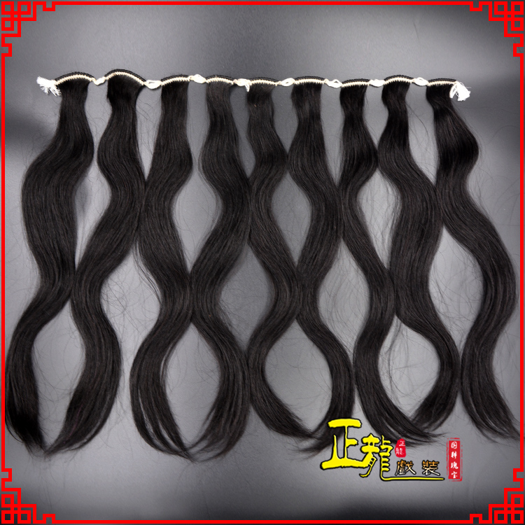 冕宁京剧戏曲头饰包大头青衣旦角水鬓 手工加密真发片子