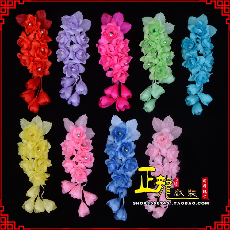 冕宁鬓花头饰小花头花 真丝绢花